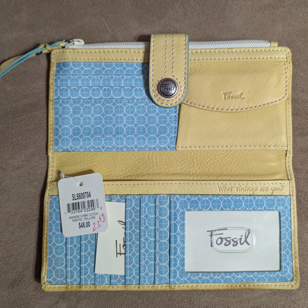 Fossil Blue and Yellow Women's Wallet